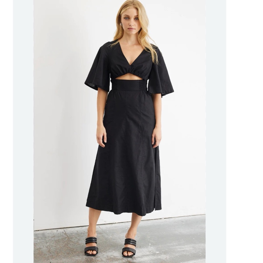 Sovere‎ Epiphany Black Midi Dress S $229